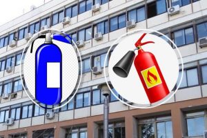 Διοικητηρίο της Π.Ε. Κοζάνης με πυροσβεστήρες